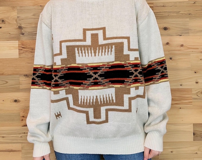 Vintage 70's Southwestern Aztec Knit Sweater - Etsy