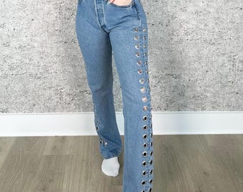 Hand Embroidery 80s Levi’s 501 REDLINE Vintage Levis 501 Redline Selvedge Button #524 . USA 80s