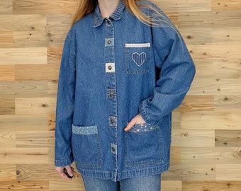 90&#39;s Vintage Denim Chore Coat Jacket