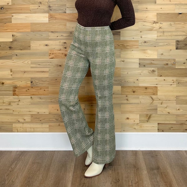 60's Vintage Plaid High Rise Trouser Pants / Size 26