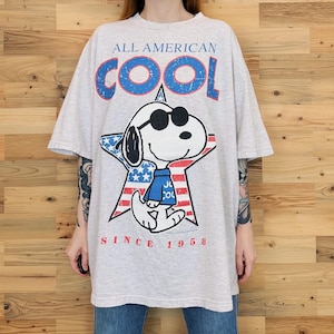 90er Vintage Snoopy All American Cooles Peanuts T-Shirt T-Shirt