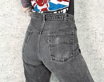 Levi's 554 Vintage Faded Black Western Jeans / Size 31 32