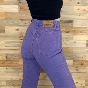 Vintage Purple Jeans 'jeanjer' Label Button Fly High Rise, Tapered Leg 27  High Waist 