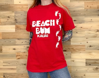 80's Vintage Beach Bum Kauai Hawaii Tee Shirt T-Shirt