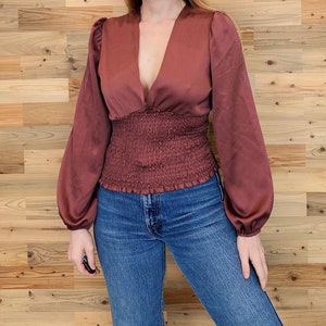 Low cut peasant blouse deals