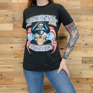 Vintage 1989 Bon Jovi Forever The Brotherhood Tour Music Band Tee Shirt T-Shirt