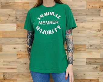 70's Paper Thin Immoral Majority Member Vintage Tee Shirt