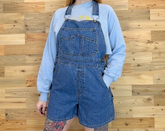 90's Bugle Boy Vintage Denim Dungarees Overalls Shorts