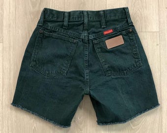 Pantalones cortos vaqueros Wrangler Vintage color verde bosque / Talla 24 25 XS