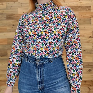 Lilly Pulitzer Vintage Hearts Print Rollkragen Shirt