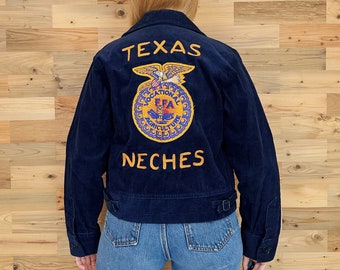 Vintage FFA Texas Neches Corduroy Zip Up Jacket