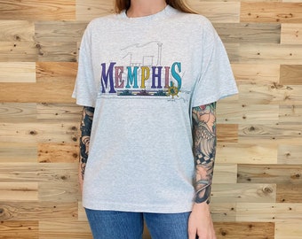 90's Vintage Memphis Tennessee Soft Retro Travel Tee Shirt T-Shirt