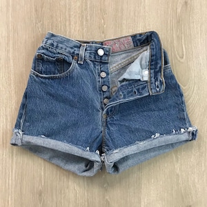 Levi&#39;s 501 Vintage Cut Off Jean Shorts / Size 22 23 XXS