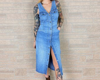 womens denim midi dress