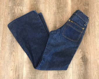 70's LEE Vintage Bell Bottom Jeans / Size 21 XXS