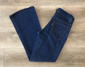 Levi's 70's Orange Tab 917 Vintage Bell Bottom Jeans / Tag Size Youth 11