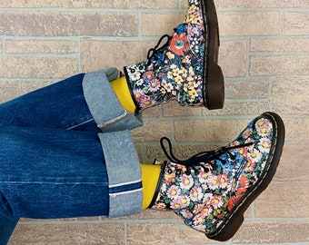 blue flower doc martens