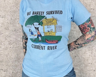 1982 Soft Funny Vintage Current River Tee Shirt T-Shirt