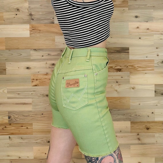 60's Wrangler Jean Pistachio Green Vintage Shorts / Size 24 25