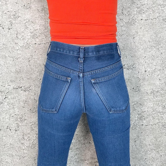 1970's Plain Pockets Vintage Boot Cut Jeans / Size 25 26