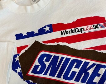 World Cup USA Soccer Vintage 1994 Snickers Tee Shirt T-shirt - Etsy