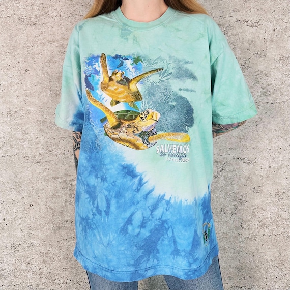 Vintage Costa Rica Save The Sea hippie gTurtles Tie-Dyed Travel Tee Shirt T-Shirt