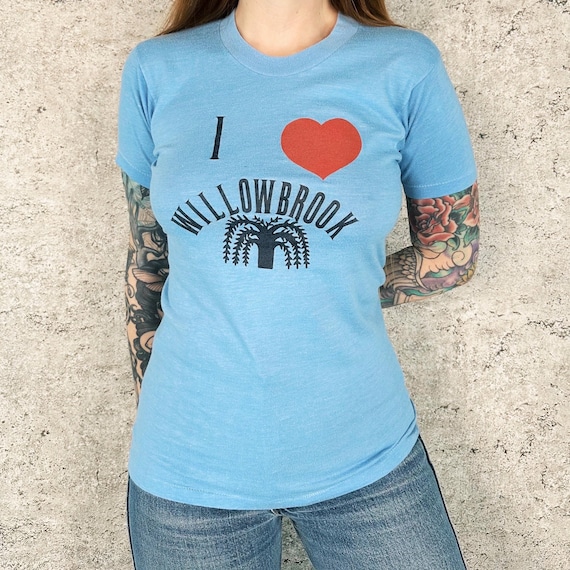 70's Vintage I Love Willowbrook Tee Shirt T-Shirt