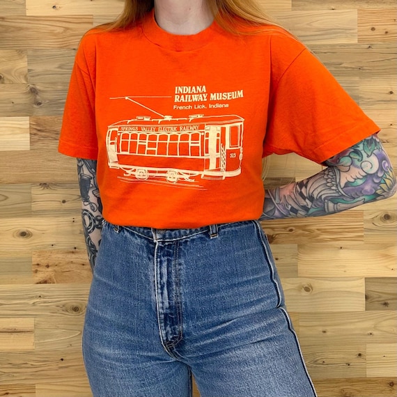 80's Vintage French Lick Indiana Railway Museum Tee Shirt T-Shirt