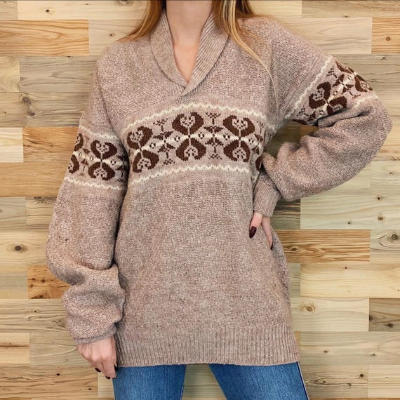 60's Vintage Kings Road Sears Winter Knit Cowichan Sweater