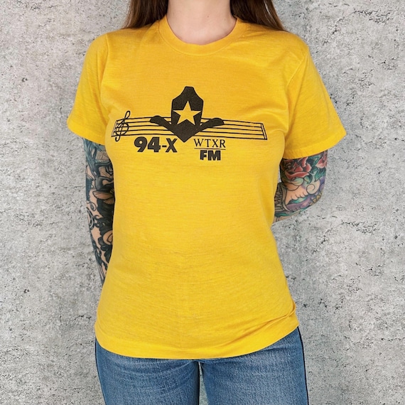 Vintage 80's Soft Thin Radio Station Tee Shirt T-Shirt