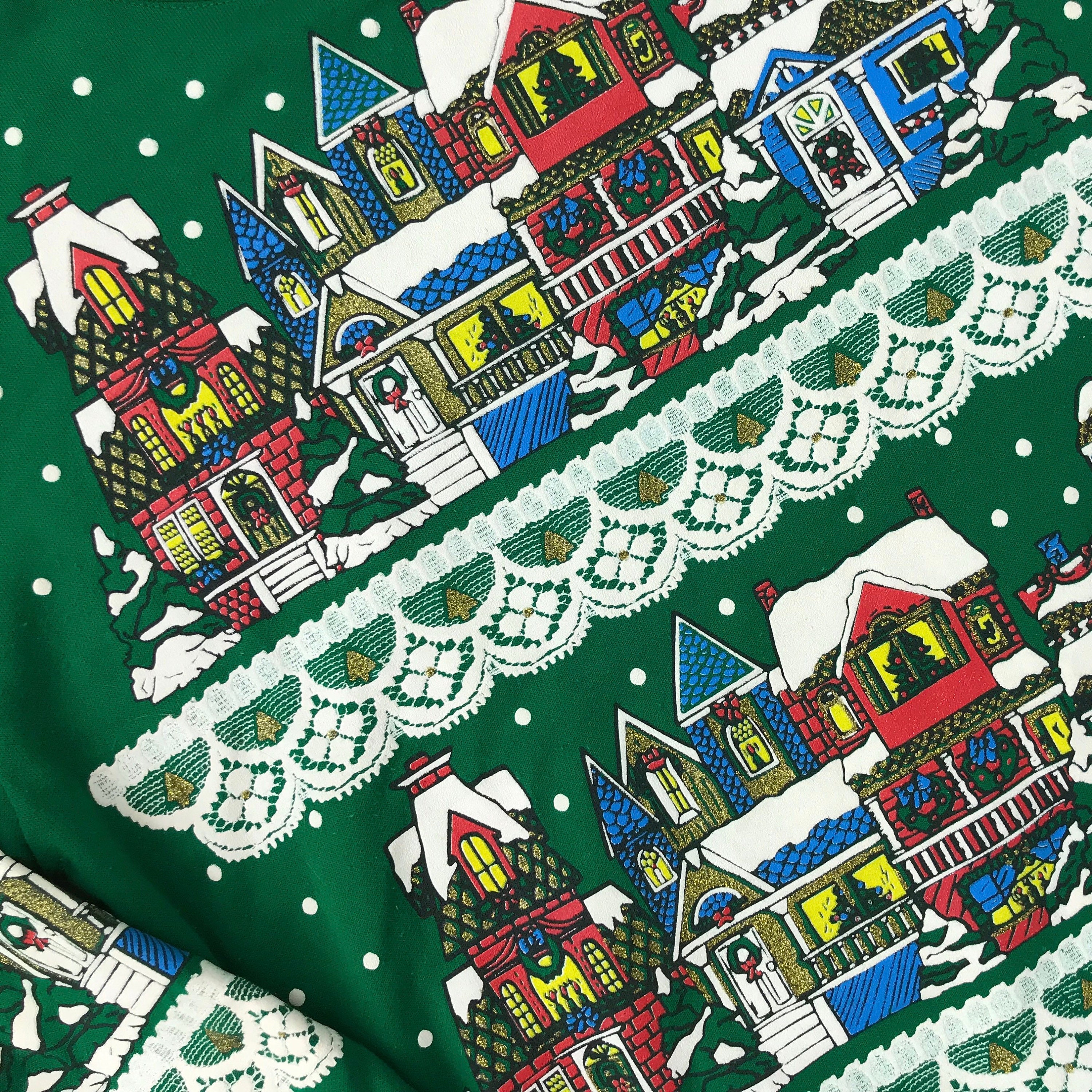 Vintage Snow Holiday Homes Christmas Sweater