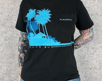 80's Hawaii Vintage Travel Pocket Tee Shirt T-Shirt