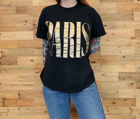 80's Vintage Paris France Souvenir Travel Tee Shirt T-Shirt