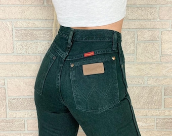 Wrangler Vintage Forest Green Western Jeans / Size 23 24