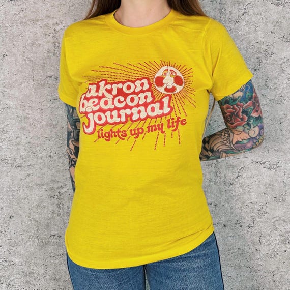 RARE 1970's Akron Beacon Journal Lights Up My Life Vintage Tee Shirt T-Shirt