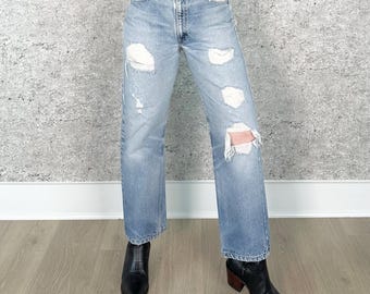 Levi's 505 vintage jeans met verweerde oranje tab met rechte pijpen / maat 29 30