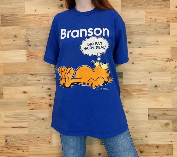 90's Garfield Vintage Big Fat Hairy Deal Branson Tee Shirt T-Shirt