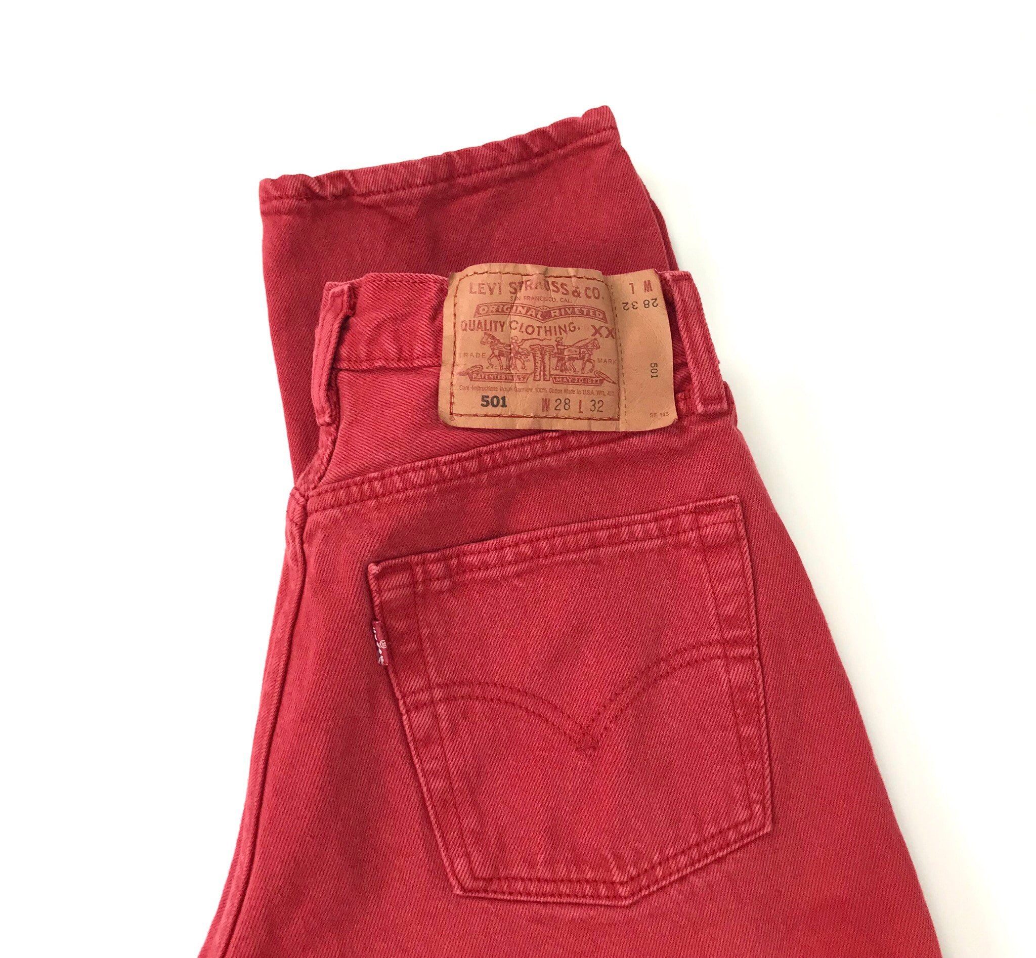 Levi's 501 Red Jeans / Size 25