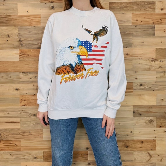 Vintage 1990 Forever Free Americana Eagle Sweatshirt