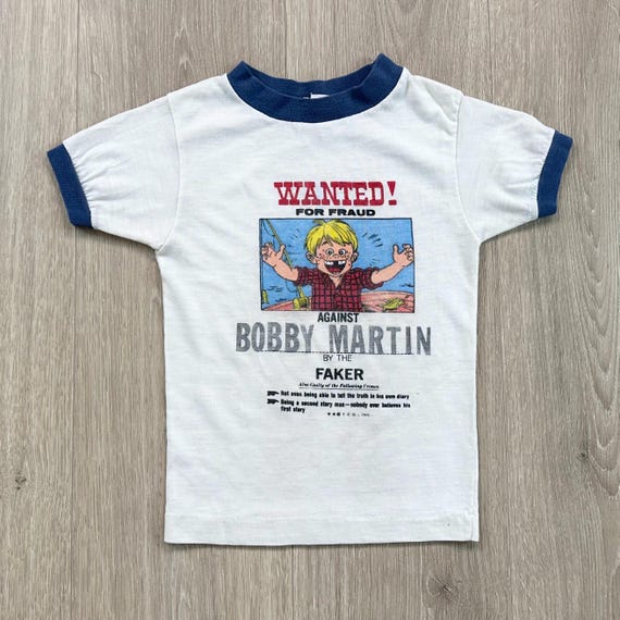 70's Vintage Funny Cartoon Light Retro Ringer Tee T-Shirt / Youth Size