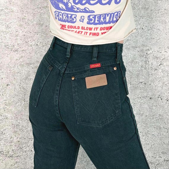 Wrangler Vintage Dark Green Western Jeans / Size 23