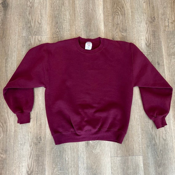 Burgundy Red Basic Pullover Crewneck Sweatshirt - image 6