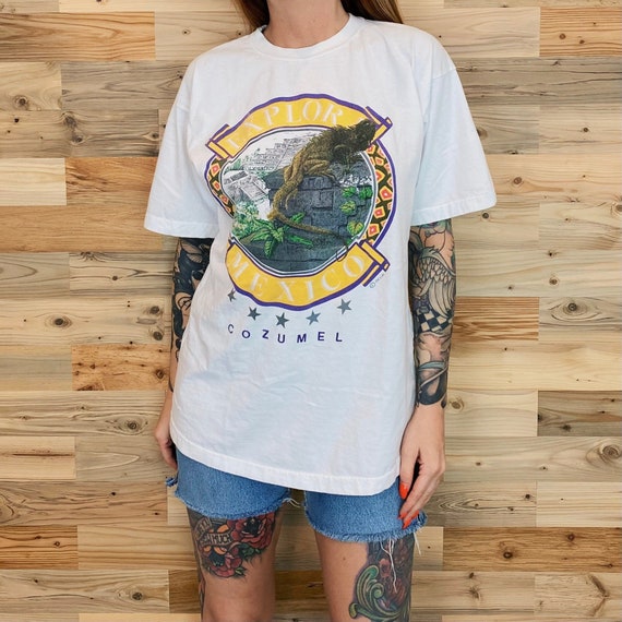 Vintage Cozumel Mexico Iguana Nature Travel Tee Shirt T-Shirt
