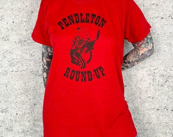 70's Vintage Pendleton Round-Up Western Rodeo Oregon Tee Shirt T-Shirt