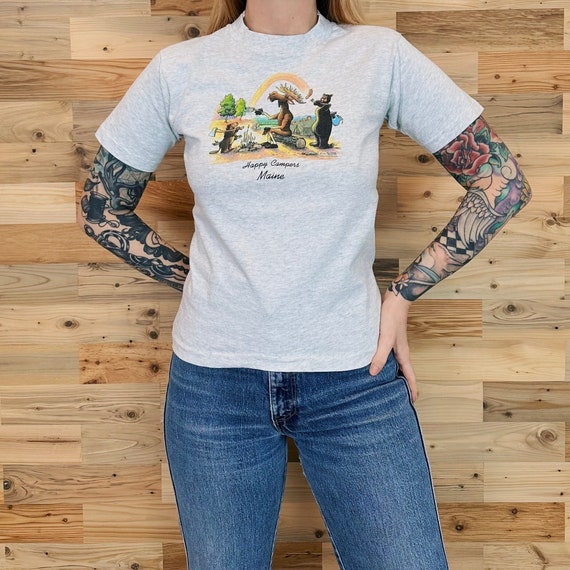 1996 Maine Happy Campers Travel T Shirt