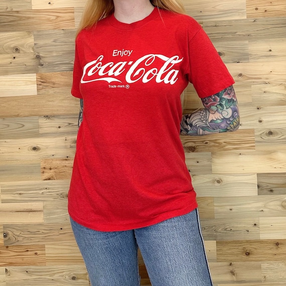 80's Vintage Coca-Cola Soft Worn Retro Brand Logo Tee Shirt T-Shirt