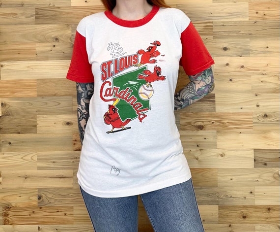 Vintage St. Louis Cardinals MLB Baseball Team Retro Signed Tee Shirt T-Shirt