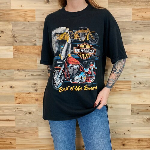 80's shops Harley Davidson Worn Thin Vintage Biker Tee Shirt