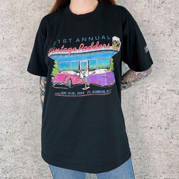 90's Vintage Rodders Hot Rod Camp and Run 1994 Tee Shirt T-Shirt