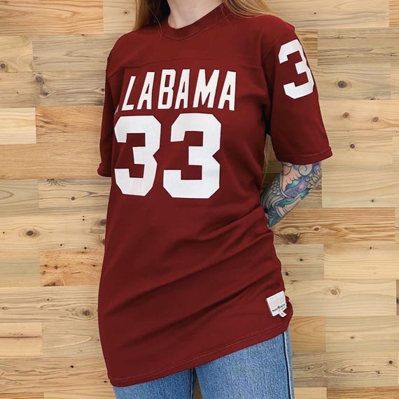 70's Vintage University of Alabama Crimson Tide Football Jersey Top Shirt